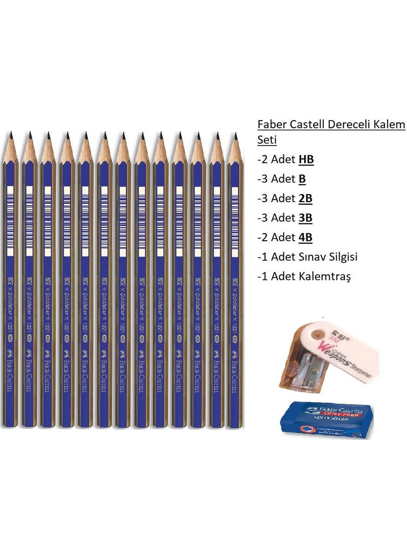 FABER-CASTELL - Art Pencil Faber Graded Pen Set Charcoal Set 4b 3b 2b B Hb Set of 13 - Image 1