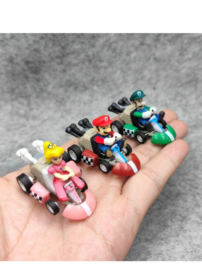 6 Styles Super Mario Figurines  Super Mario Bros Character Collectibles  Pull Back 4WD Car Toys Figurines - Image 4