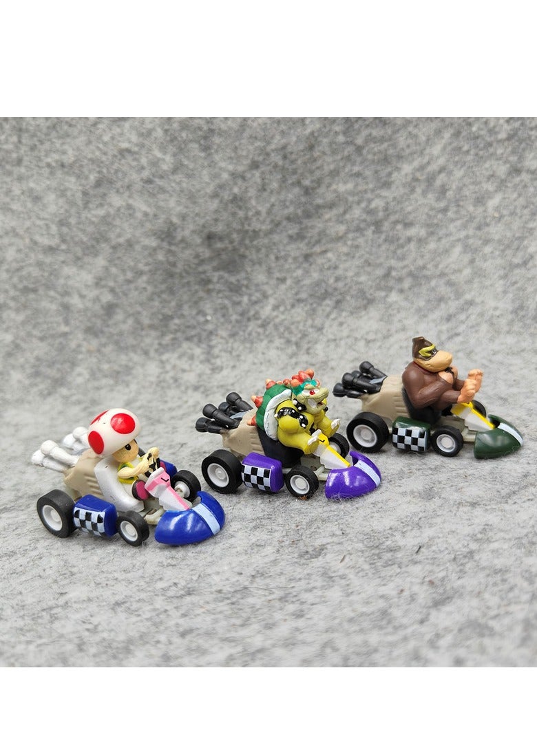 6 Styles Super Mario Figurines  Super Mario Bros Character Collectibles  Pull Back 4WD Car Toys Figurines - Image 3