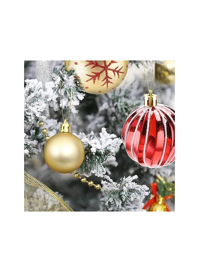 The Bros كرات شجرة عيد الميلاد زينة كرات عيد الميلاد المتدلية كرات لامعة بلاستيكية زينة شجرة عيد الميلاد كرات باندنت شجرة عيد الميلاد كرات فوم كرات عيد الميلاد للاحتفال بعيد الميلاد (ذهبي) - Image 5