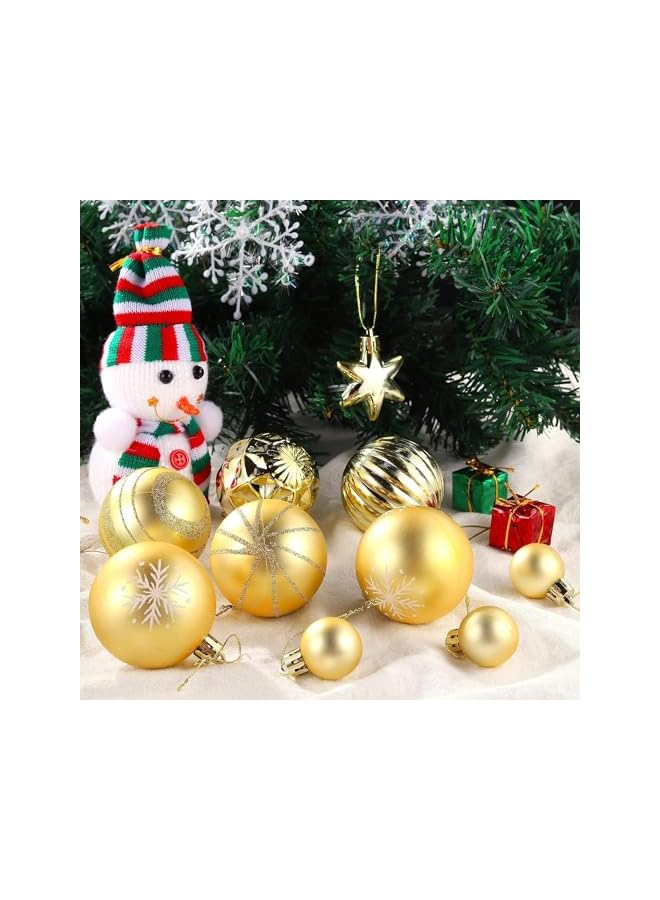 The Bros كرات شجرة عيد الميلاد زينة كرات عيد الميلاد المتدلية كرات لامعة بلاستيكية زينة شجرة عيد الميلاد كرات باندنت شجرة عيد الميلاد كرات فوم كرات عيد الميلاد للاحتفال بعيد الميلاد (ذهبي) - Image 3