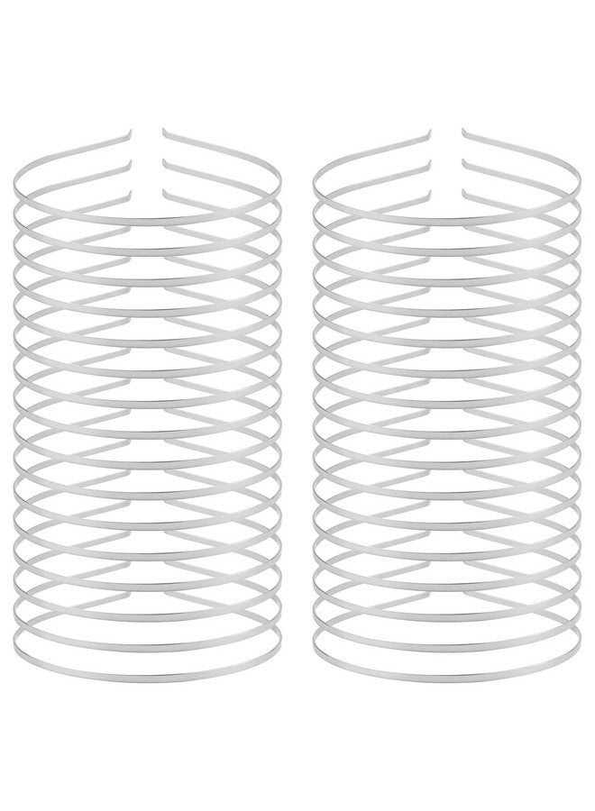 Lawie 30 Pack 3Mm Blank Silver Thin Metal Headbands Plain Hard Skinny Tiara Crown Frame Base Wire Hair Bands For Diy Crafting Hair Accessories Bendable No Teeth Hair Hoops Head Clasps For Women Girls Men - Image 1