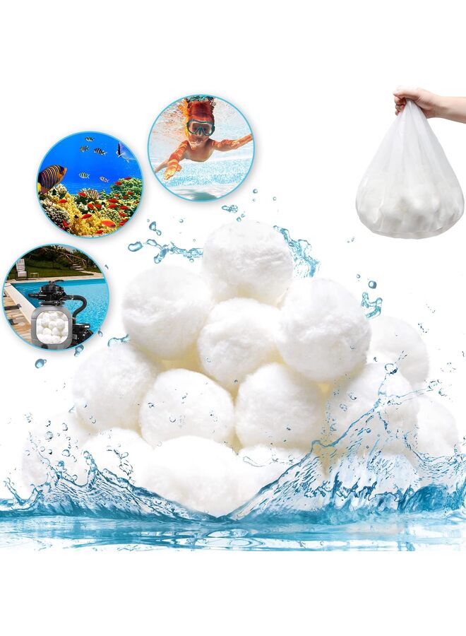 LAMAY 1400G Pool Filter Balls for Sand Filter,Swimming Pool Sand for Above Ground Pool Reusable Sand Filter Balls Instead of Sand(Size:1400G) - Image 1