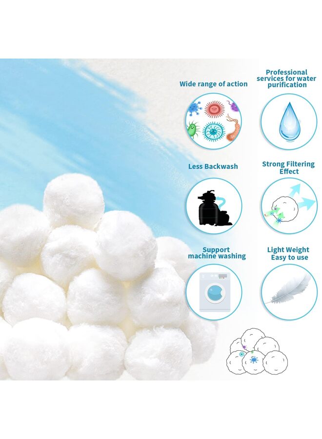 LAMAY 1400G Pool Filter Balls for Sand Filter,Swimming Pool Sand for Above Ground Pool Reusable Sand Filter Balls Instead of Sand(Size:1400G) - Image 3