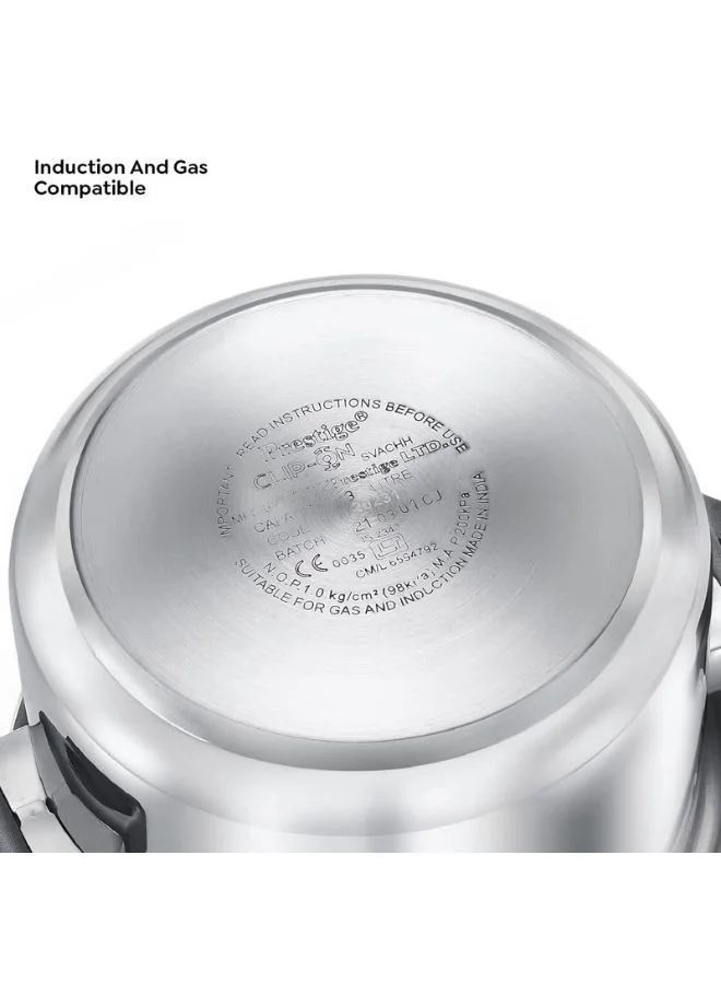Prestige 5 Liter Svachh FLIP-ON Mini Stainless Steel Pressure Cooker With Glass Lid| Innovative Lock Lid With Spillage Control|Gas & Induction Compatible|5 years Warranty