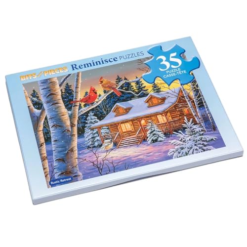 Bits and Pieces Large Piece Puzzles for Seniors 10 in x 13 in Rustic Retreat Puzzle 35 pc Extra Large Pieces Puzzles for Dementia Seniors Alzheimer Puzzle Memory Aids for Seniors with Dementia - Image 1