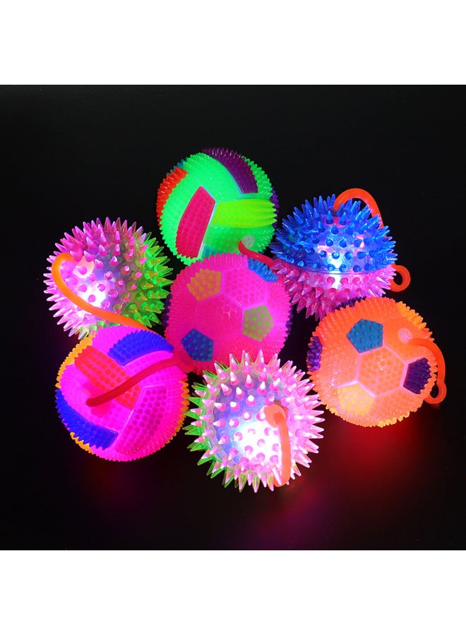 Luminous Elastic Massage Ball With Rope Volleyball With Rope Football Flash Children's Toys Night Market Stall Factory-Color:Glowing Caterpillar Hair Ball - Image 2