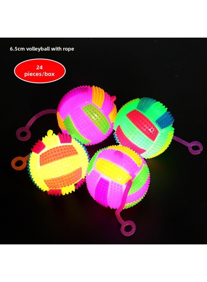 Luminous Elastic Massage Ball With Rope Volleyball With Rope Football Flash Children's Toys Night Market Stall Factory-Color:Glowing Caterpillar Hair Ball - Image 5