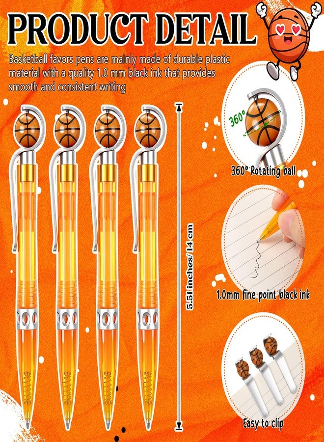 Chivertion 24 Set Valentine's Gift Include Basketball Pens Sports Silicone Bracelet Valentines Card Stickers, Basketball Party Favor Bulk for Valentine Exchange Gift Lover Reward Decor Party Supplie - Image 4