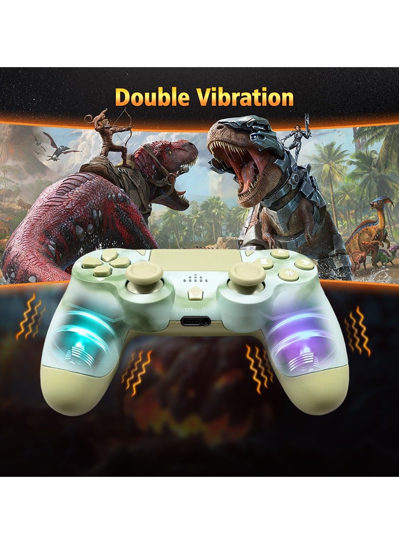 وحدة تحكم لاسلكية لجهاز PS4 تدعم الاهتزاز المزدوج ومستشعر حركة 6 محاور ولوحة لمس حساسة ومكبر صوت مدمج ومقبس سماعة رأس استريو متوافق مع PS 4/Pro/Slim (أخضر ضبابي) - Image 3