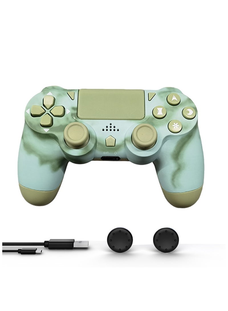 وحدة تحكم لاسلكية لجهاز PS4 تدعم الاهتزاز المزدوج ومستشعر حركة 6 محاور ولوحة لمس حساسة ومكبر صوت مدمج ومقبس سماعة رأس استريو متوافق مع PS 4/Pro/Slim (أخضر ضبابي) - Image 1
