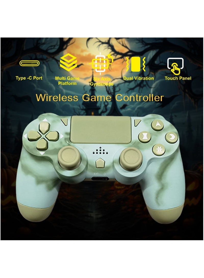 وحدة تحكم لاسلكية لجهاز PS4 تدعم الاهتزاز المزدوج ومستشعر حركة 6 محاور ولوحة لمس حساسة ومكبر صوت مدمج ومقبس سماعة رأس استريو متوافق مع PS 4/Pro/Slim (أخضر ضبابي) - Image 2
