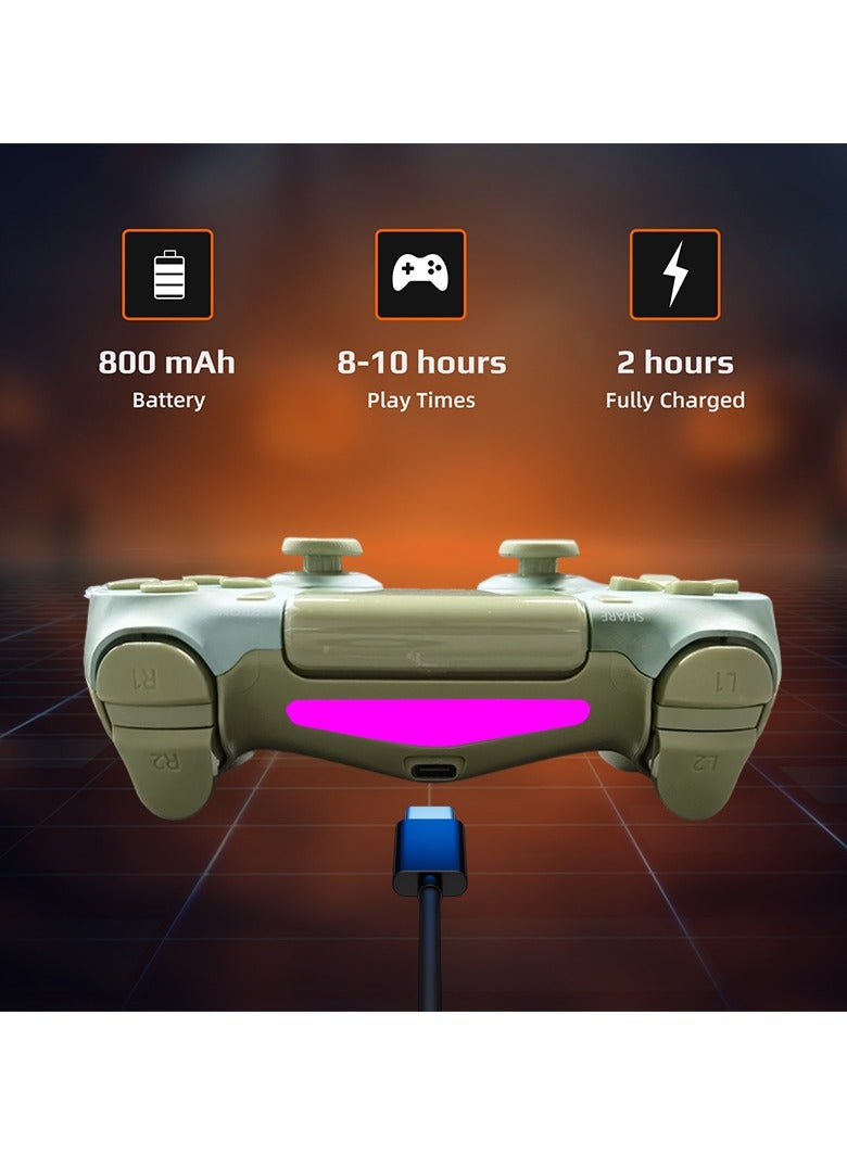 وحدة تحكم لاسلكية لجهاز PS4 تدعم الاهتزاز المزدوج ومستشعر حركة 6 محاور ولوحة لمس حساسة ومكبر صوت مدمج ومقبس سماعة رأس استريو متوافق مع PS 4/Pro/Slim (أخضر ضبابي) - Image 5