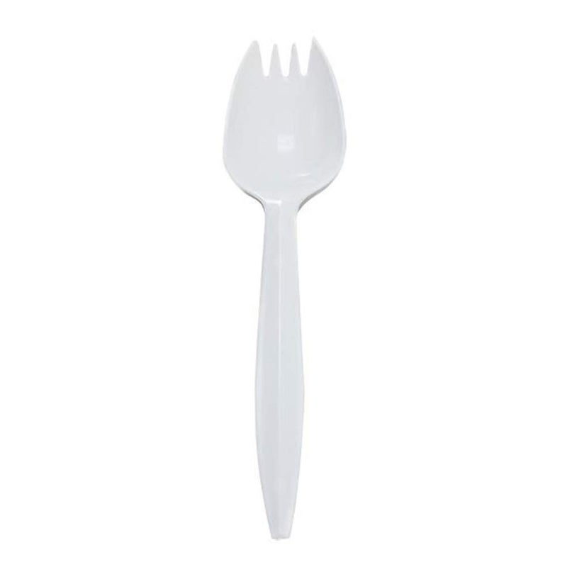 Karat U2210 5.3" PP Medium-Weight Disposable Spork, White (Pack of 1000) - Image 1