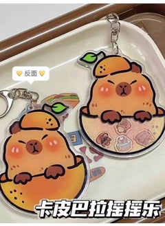 Cute Crayon Shin-chan Keychain Acrylic Pendant[Orange Cabi Bala] Shake Music [Orange Cabi Bala] Shake Music