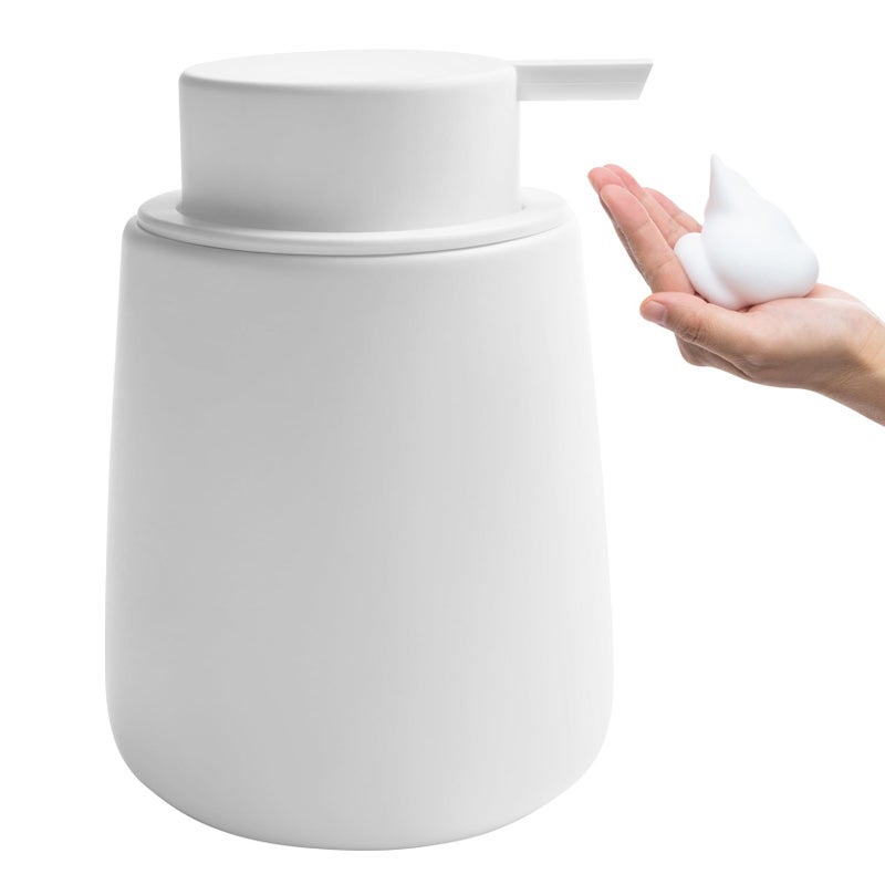 TOOZFO Soap Foaming Dispenser Ceramic with EasytoPress Pump Hand Foam Dispenser for Shampoo Bathroom Kitchen 12 oz
