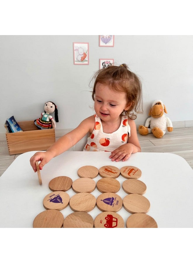 bee smart Wooden Memory Game - Matching Memory Game for Kids 3 and Up, 16Pcs | Educational Toy for Preschool Toddlers Board Games (Vehicles) - Image 5