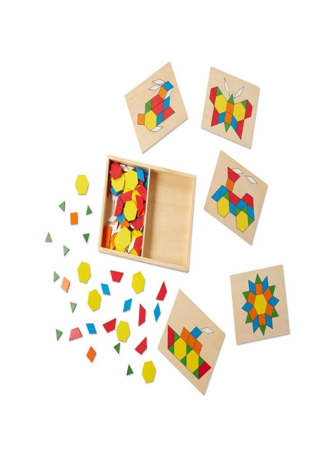 Melissa & Doug Wooden Shape Pattern Blocks and Boards Multicolour 22.23 x 3.81 x 33.02 cm SMD6073147 - Image 3