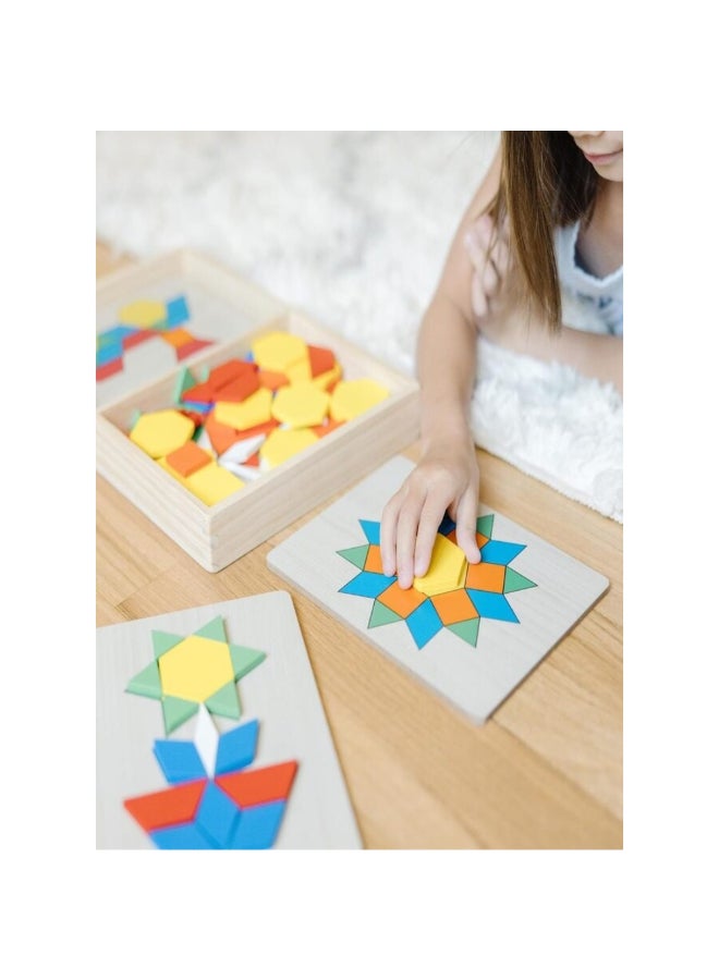 Melissa & Doug Wooden Shape Pattern Blocks and Boards Multicolour 22.23 x 3.81 x 33.02 cm SMD6073147 - Image 4