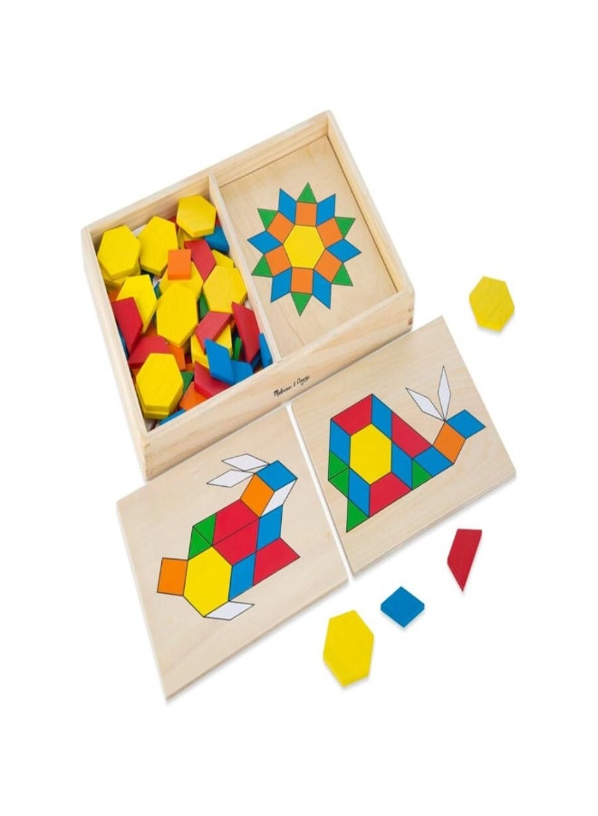 Melissa & Doug Wooden Shape Pattern Blocks and Boards Multicolour 22.23 x 3.81 x 33.02 cm SMD6073147 - Image 2