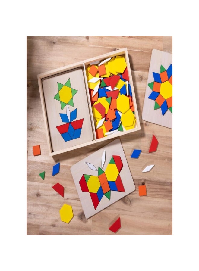 Melissa & Doug Wooden Shape Pattern Blocks and Boards Multicolour 22.23 x 3.81 x 33.02 cm SMD6073147 - Image 5