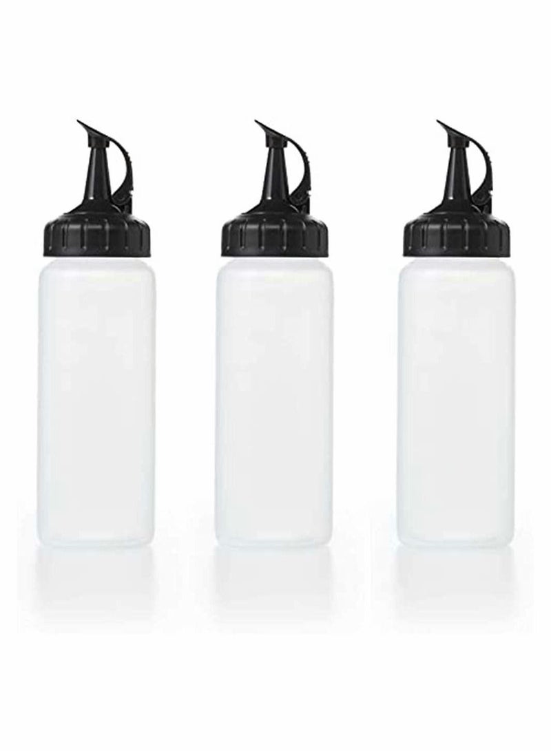 NIBEMINENT 3 Pcs Premium Plastic Condiment Squeeze Bottles For Seasonings, Paints, Oils, Dressings, Salad Craft Food Grade with Funnel (175ml) - Image 1