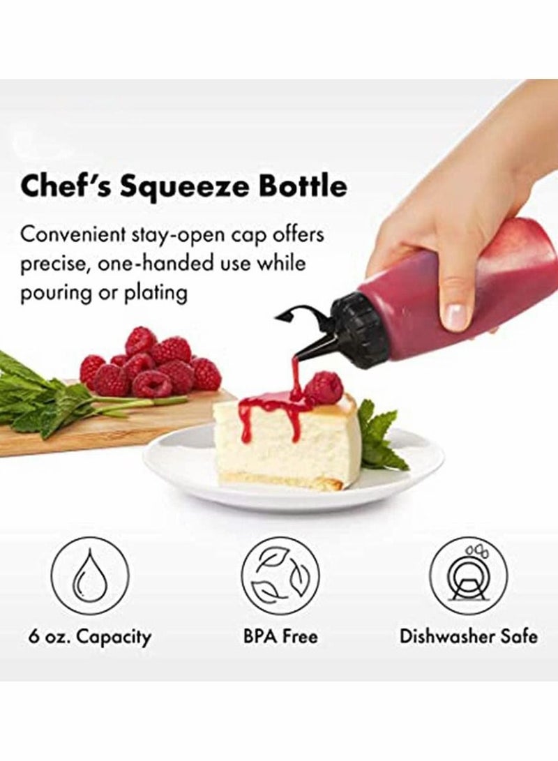 NIBEMINENT 3 Pcs Premium Plastic Condiment Squeeze Bottles For Seasonings, Paints, Oils, Dressings, Salad Craft Food Grade with Funnel (175ml) - Image 4