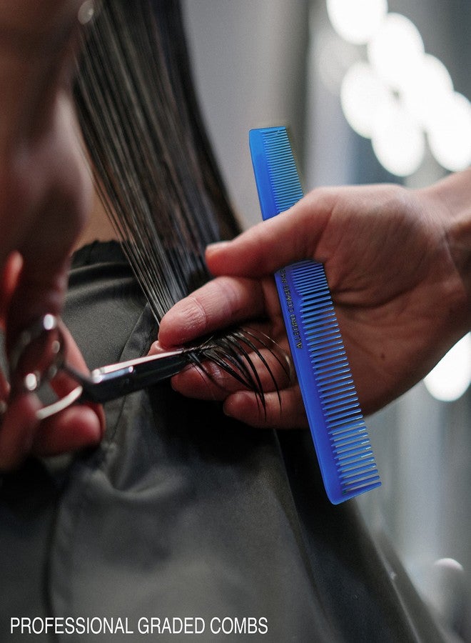 Allegro Combs 420 Hair Stylist Barbers Cutting Combs Beard Comb Mustache Mens Women Toddler Boys Braiding Hair Parting USA 3 Pc. (Royal blue) - Image 5