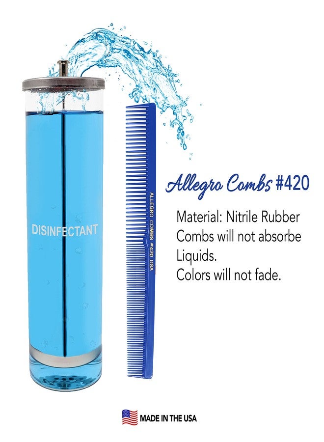 Allegro Combs 420 Hair Stylist Barbers Cutting Combs Beard Comb Mustache Mens Women Toddler Boys Braiding Hair Parting USA 3 Pc. (Royal blue) - Image 4