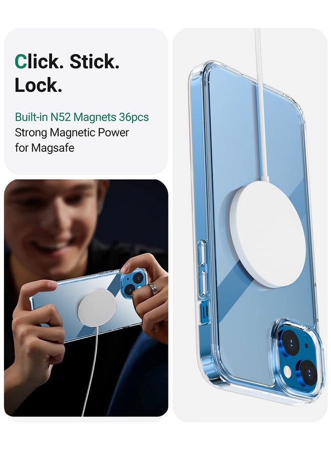 AICase Clear Case For Iphone 14 With Screen Protector And Magsafe Ring Magsafe Sticker[Not Yellowing] Transparent Slim Shockproof Protective Phone Cover 14 6.1 Inch 2022  - Image 4