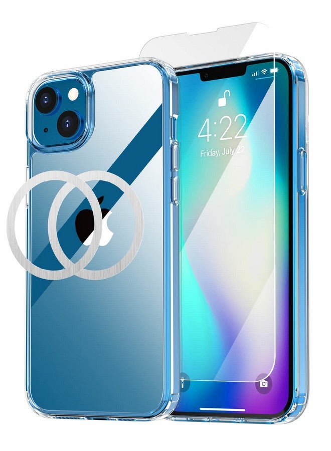 AICase Clear Case For Iphone 14 With Screen Protector And Magsafe Ring Magsafe Sticker[Not Yellowing] Transparent Slim Shockproof Protective Phone Cover 14 6.1 Inch 2022  - Image 2