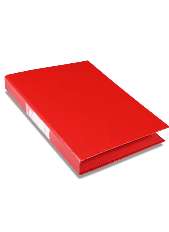 FIS PP Ring Binder, A4 Size(210x297), 2[O]Ring Type, 25mm Ring Size, 42mm Spine Size with PVC Pocket in Spine for Label Design, Packet of 10 Pieces Per Box, Red Color-FSBDPPA4RE10  - Image 1