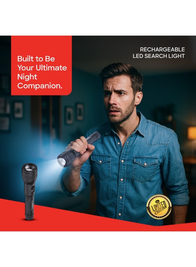 سانفورد كشاف ضوئي قابل لإعادة الشحن برأس تركيز دوار، 1200 لومن، مدى 2000 متر، مصباح ليد 15 وات، بطارية 4000 مللي أمبير/ساعة، بنك طاقة، شحن USB من النوع C - Image 2