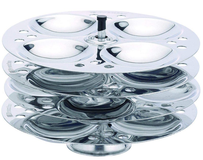 Premier Aluminium- 4 Plates Idly Stand, Silver - Image 1