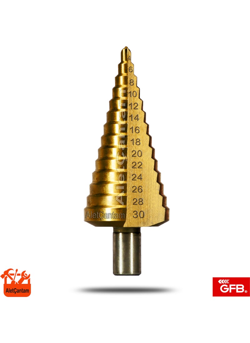 GFB Stepped Drill Bit Hss Metal Cone Titanium Coated 4mm - 32MM (Large) 