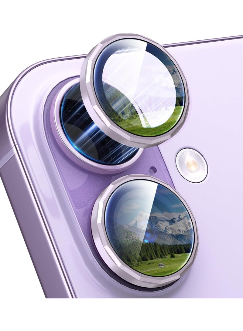ACLIX For iPhone 17 Camera Lens Protector -Facet, Individual Metal with 9H Hardness, Scratch-Proof Camera Screen Protector, Stylish Accessories, Case Friendly (Purple)