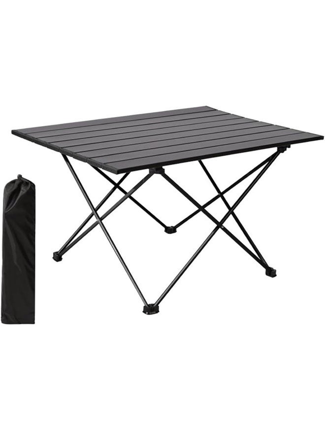 بيوينتي طاولة نزهة في الهواء الطلق طاولة طعام معدنية محمولة قابلة للطي مع حقيبة حمل للتخييم ، الطبخ في الهواء الطلق ، الشواء ، المشي لمسافات طويلة ، القارب ، السفر ، 56 L x 40 W x 40.5 H (سم) (أسود) - Image 1