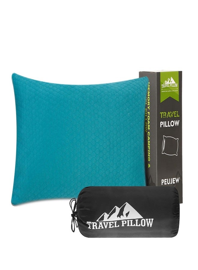 PEUJEW Camping Pillow Small Shredded Memory Foam Pillow, Travel Pillow Breathable and Soft, Suitable for Backpacking Hiking, Airplane and Car - Image 1