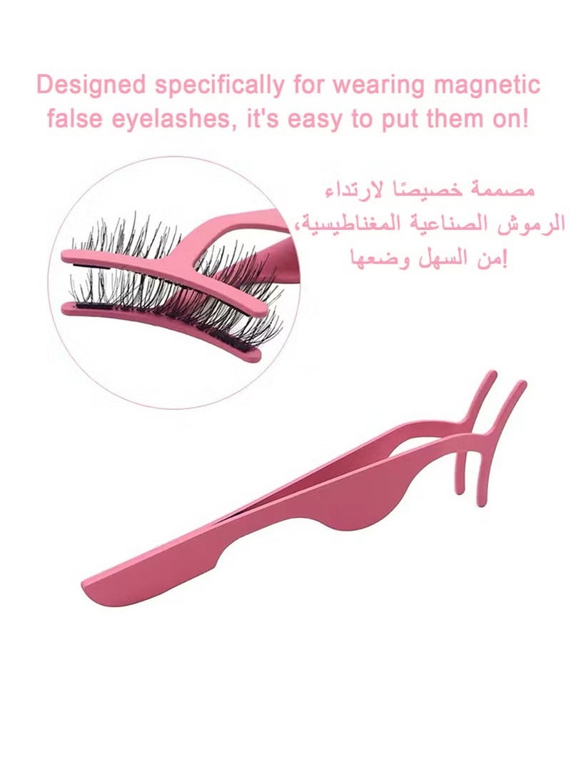 Generic Magnetic Eyelashes Set, Reusable Magnetic False Eyelashes Natural Double Magnet False Eyelashes No Glue Required With Tweezers  - Image 4
