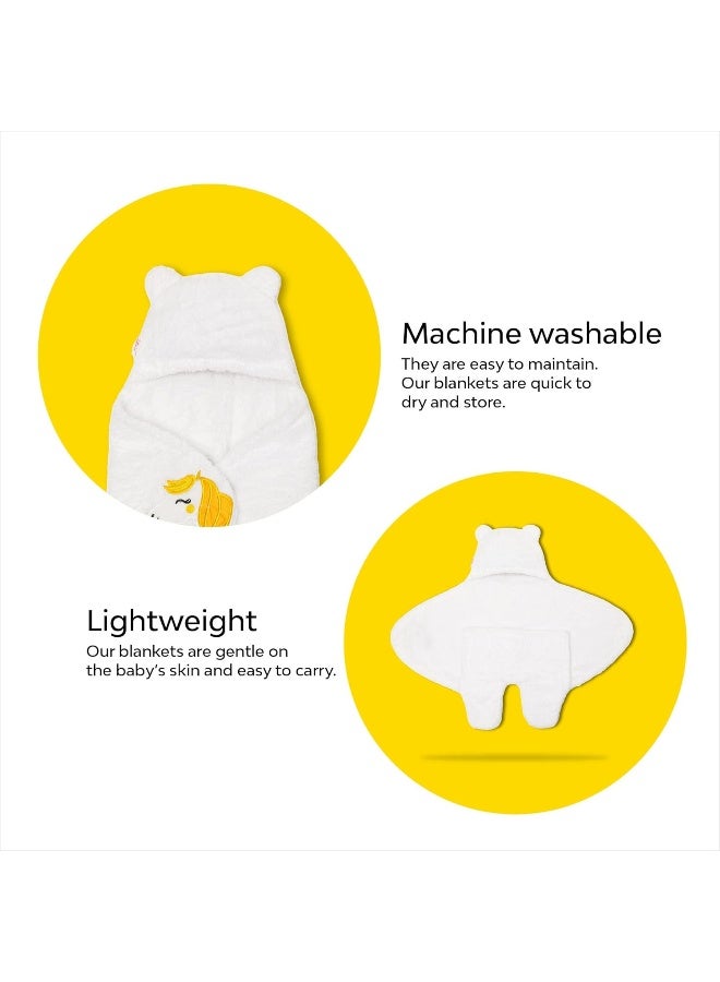 ماي نيو بون بطانية ماي نيوبورن ديزاينر للأطفال - عبوة من قطعة واحدة (يونيكورن أبيض) - Image 3