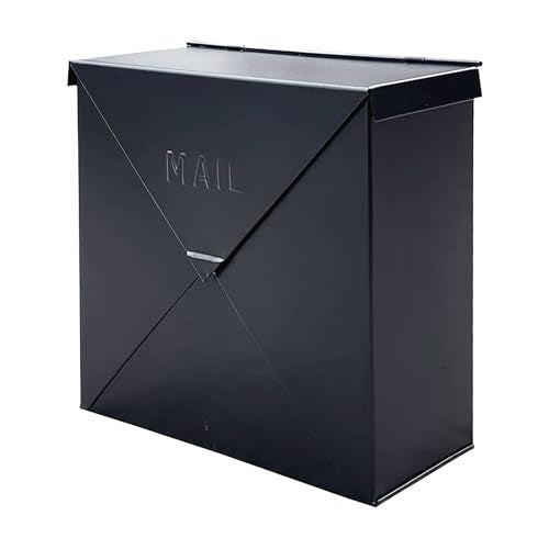 NACH Mailboxes for Outside Wall Mount, 10 x 10 x 4 inch Black Mailbox, Waterproof Mailboxes for Outside - Chicago Style Mail Box - Image 1
