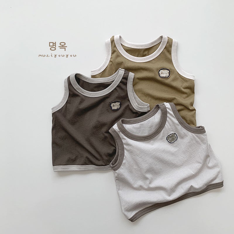 Cool Feeling~ Children'S Vest And Sleeveless Shirt, New Summer Style For Boys And Girls, Korean Style, Vintage Versatile Top, T-Shirt, 2026 Trend - Image 2