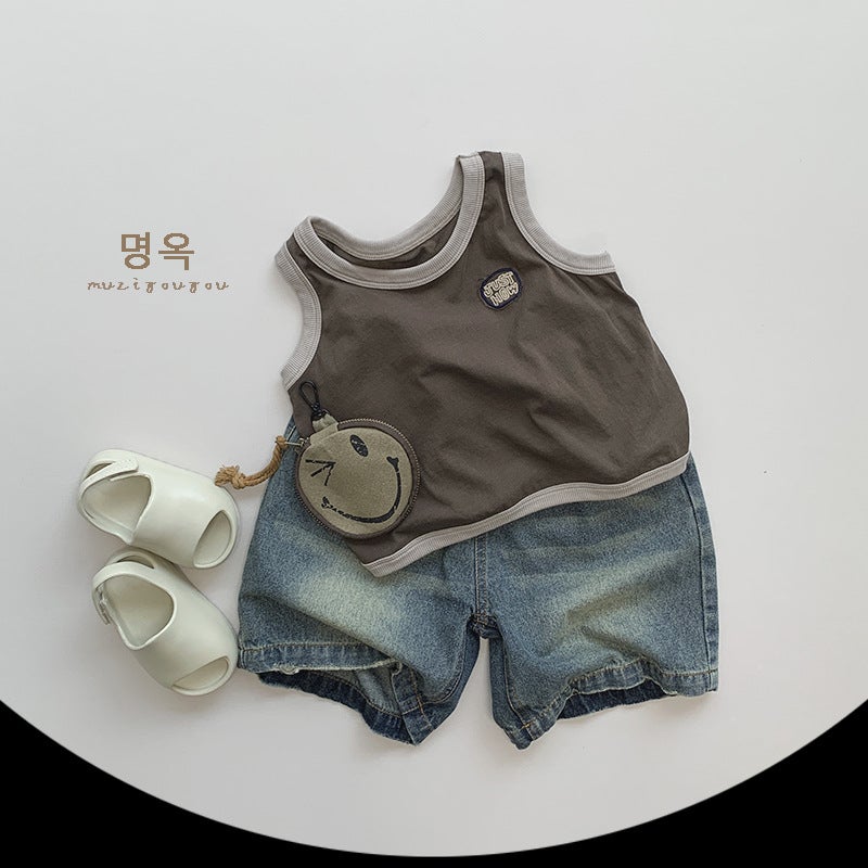 Cool Feeling~ Children'S Vest And Sleeveless Shirt, New Summer Style For Boys And Girls, Korean Style, Vintage Versatile Top, T-Shirt, 2026 Trend - Image 4