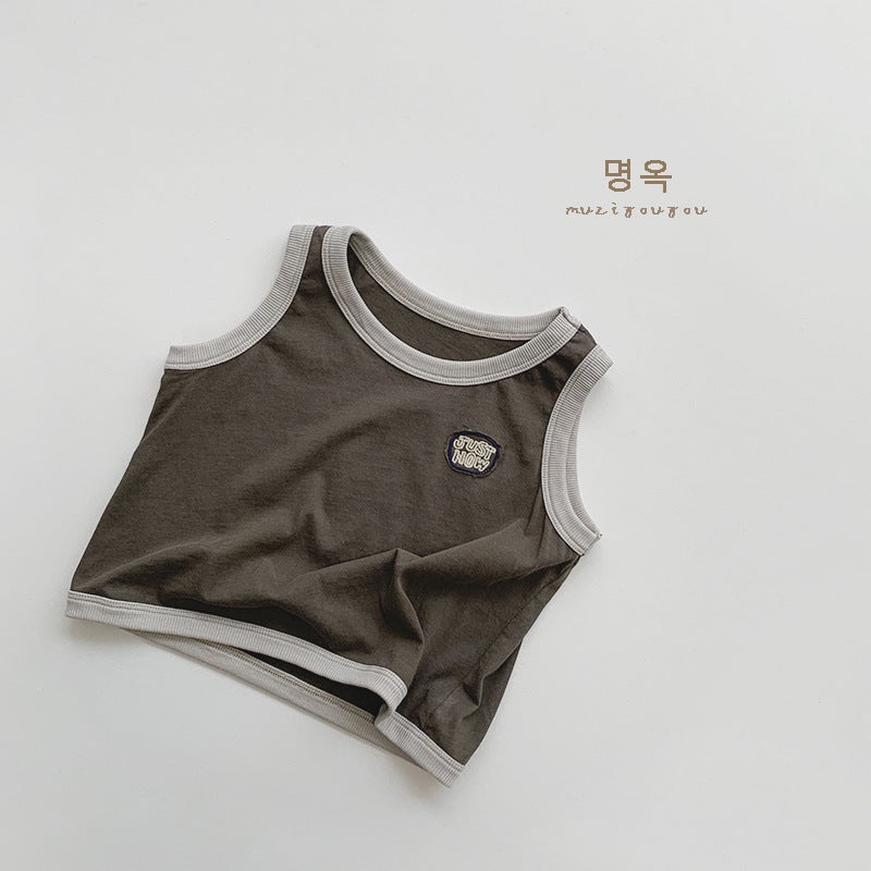 Cool Feeling~ Children'S Vest And Sleeveless Shirt, New Summer Style For Boys And Girls, Korean Style, Vintage Versatile Top, T-Shirt, 2026 Trend - Image 1