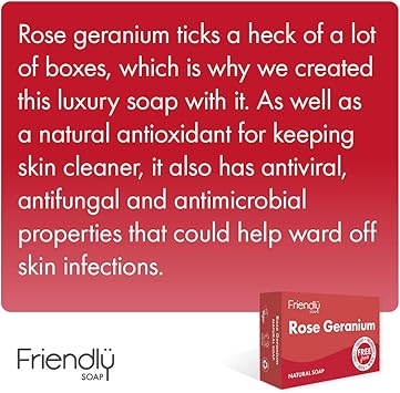 Friendly Soap 6 x 95g Rose Geranium Natural Handmade Soap bar Gentle Sensitive Nourishing No Synthetic Fragrances Sulfate Free - Image 5