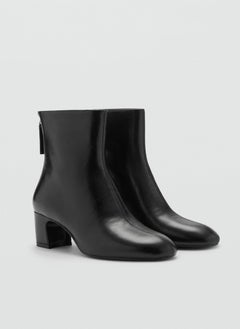 MANGO Zipped Through Leather Ankle Boots  - Image 3