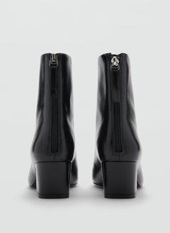 MANGO Zipped Through Leather Ankle Boots  - Image 4