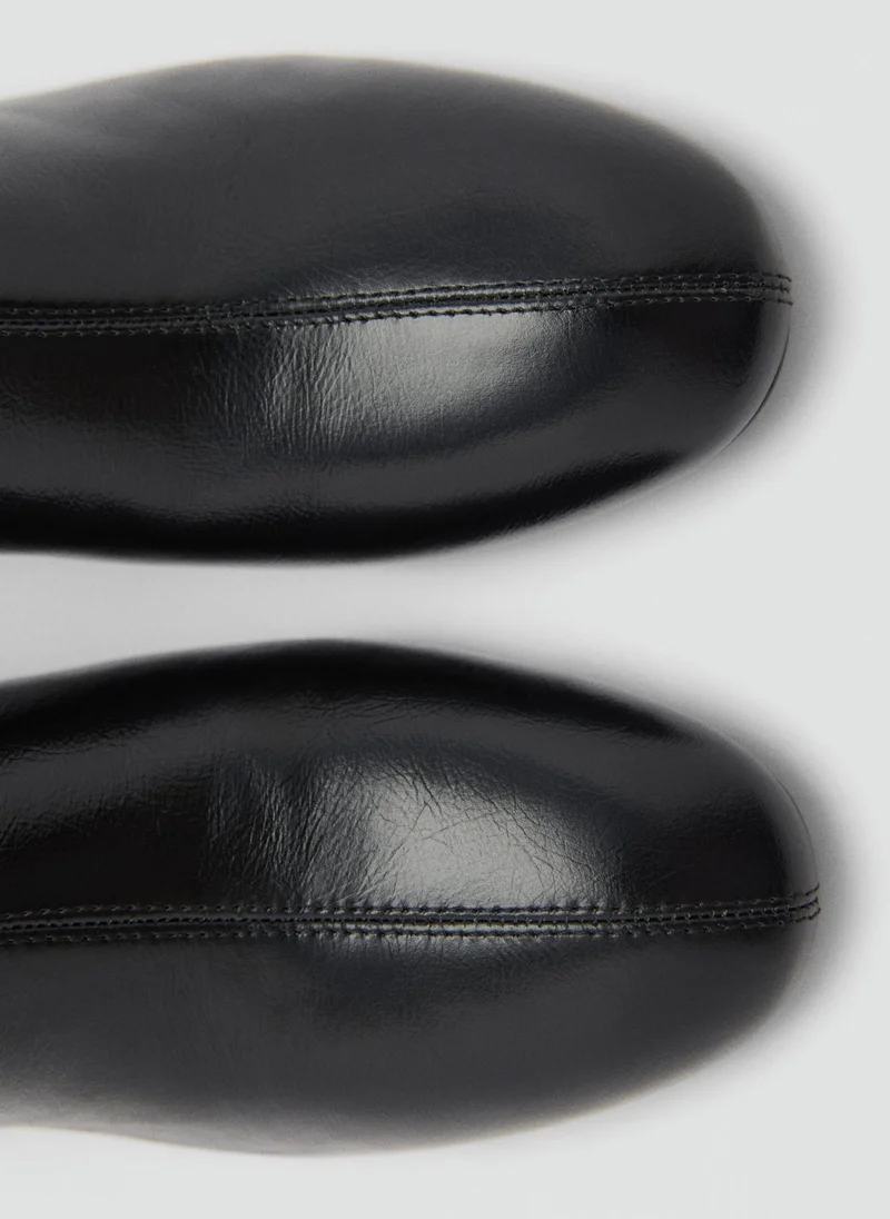 MANGO Zipped Through Leather Ankle Boots
