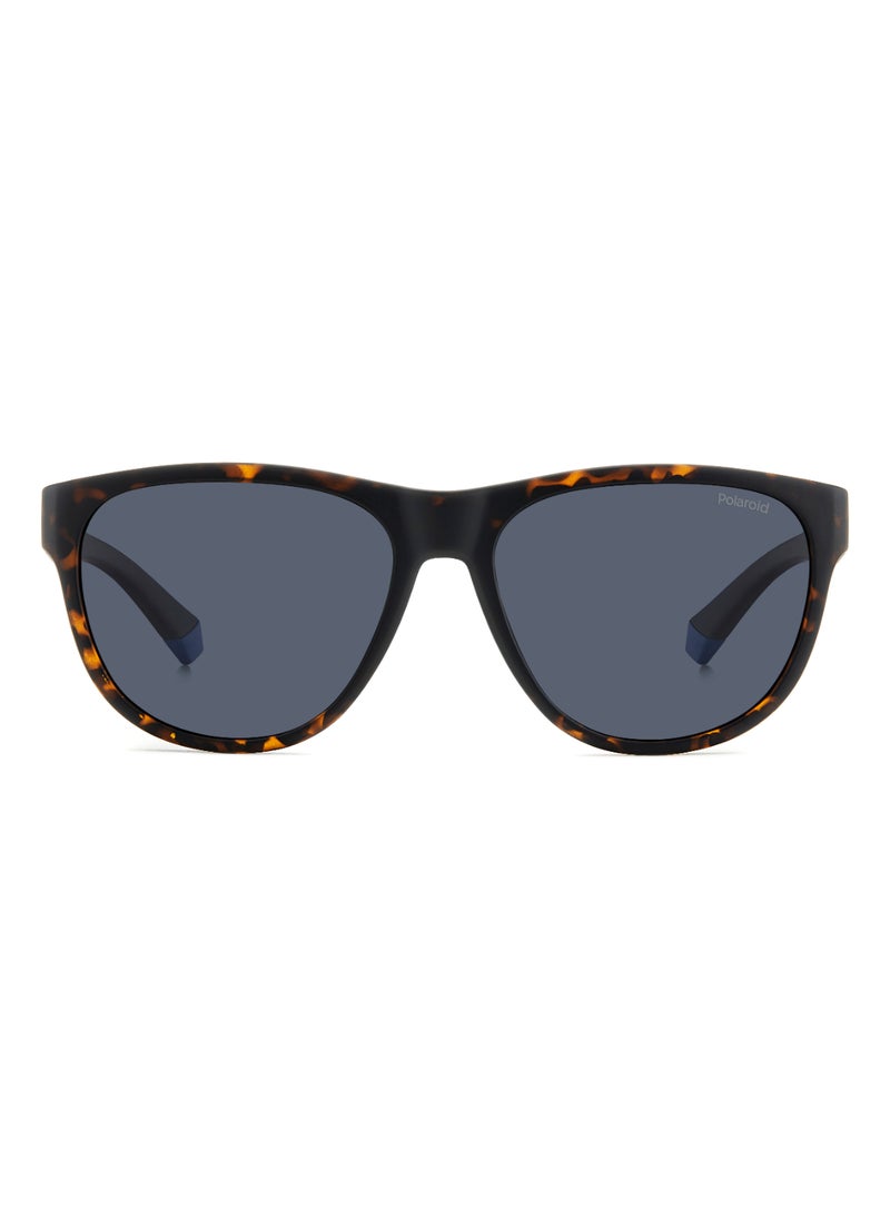 Polaroid - Unisex Polarized Rectangular Shape  Sunglasses PLD 2156/S BLUE 46 - Lens Size: 45.6 Mm - Mt Bw Hvn - Image 1