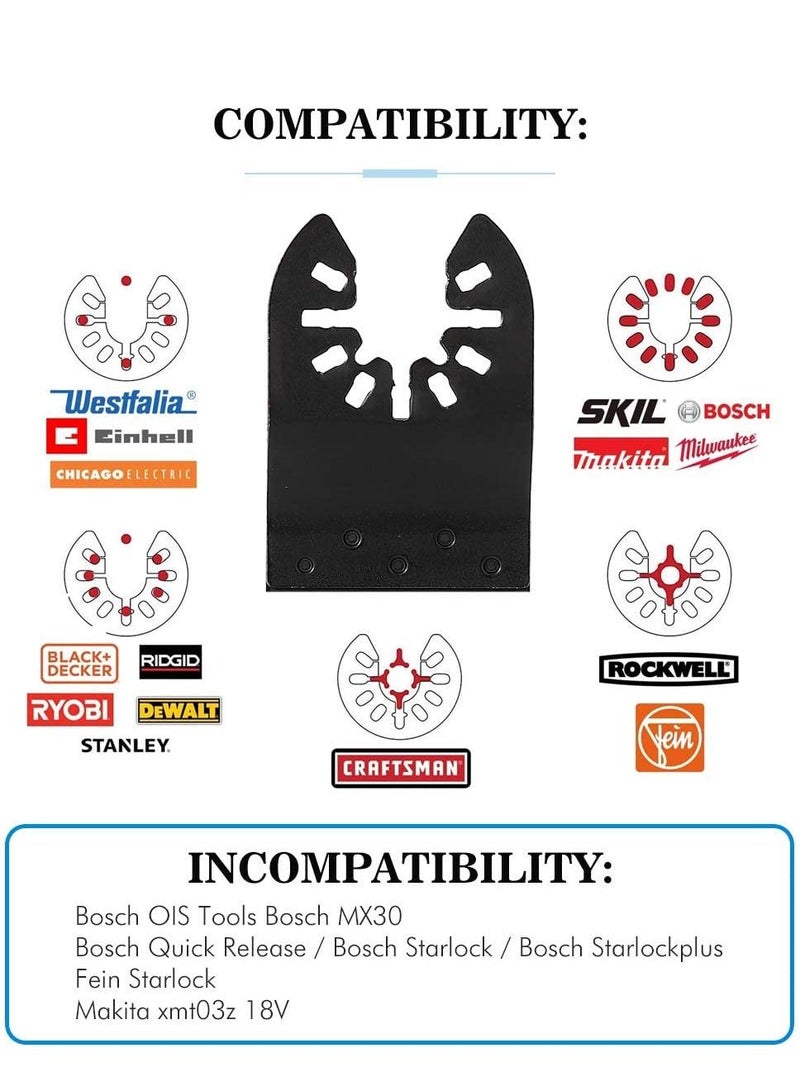 KASTWAVE Metal Wood Oscillating Tool Saw Blades, 25 PCS Metal Universal Multitool Blades Kit, 34mm Quick Release Saw Blades Compatible for Dremel Porter Cable Fein Worx Milwaukee Bosch - Image 4